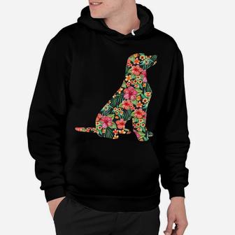 Labrador Flower Funny Dog Silhouette Floral Gifts Women Men Hoodie | Crazezy