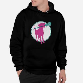 Lacrosse Dog With Girl Stick Hoodie | Crazezy