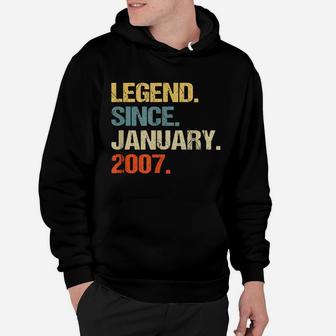 Legend Since January 2007 13 Years Old Boys Gifts Hoodie | Crazezy AU