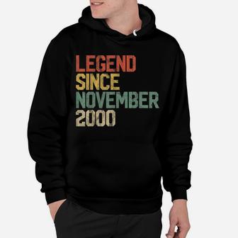 Legend Since November 2000 19Th Birthday Gift 19 Year Old Hoodie | Crazezy