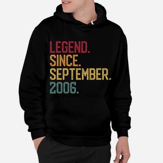 Legend Since September 2006 13Th Birthday Gift 13 Years Old Hoodie | Crazezy