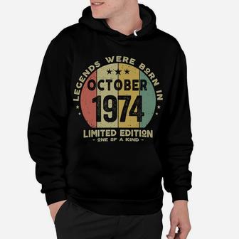 Legends Were Born In October 1974 Classic 47Th Birthday Hoodie | Crazezy