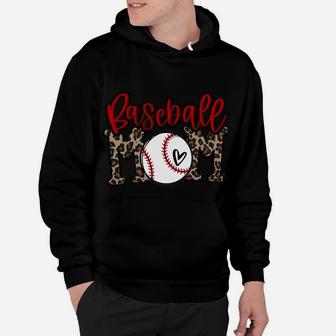 Leopard Baseball Mom Game Day Vibes T-Ball Mom Mother's Day Sweatshirt Hoodie | Crazezy AU