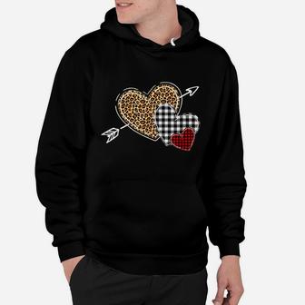 Leopard Heart - Buffalo Plaid Heart Valentine Day Hoodie | Crazezy AU