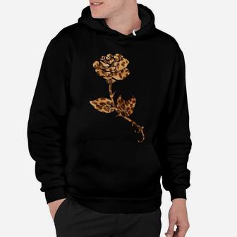 Leopard Print T Shirt - Rose Flower Graphic Cheetah Tee Gift Hoodie | Crazezy