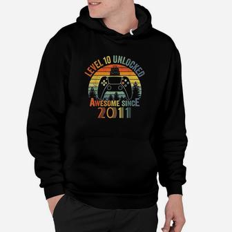Level 10 Unlocked Video Gamer 10 Years Old 10 Birthday Gifts Hoodie | Crazezy AU