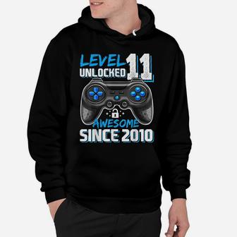 Level 11 Unlocked Awesome 2010 Video Game 11Th Birthday Gift Hoodie | Crazezy UK