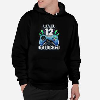 Level 12 Unlocked Video Game 12Th Birthday Gamer Gift Boys Hoodie | Crazezy AU