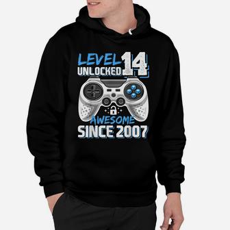 Level 14 Unlocked Awesome 2007 Video Game 14Th Birthday Hoodie | Crazezy DE