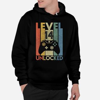 Level 14 Unlocked Shirt Funny Video Gamer 14Th Birthday Gift Hoodie | Crazezy DE