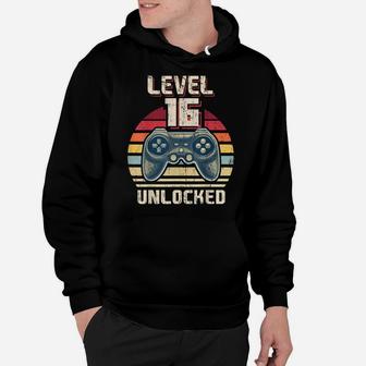 Level 16 Unlocked Video Game 16Th Birthday Gamer Boys Hoodie | Crazezy