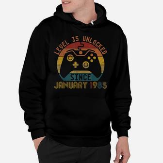Level 35 Unlocked Since January 1985- 35Th Birthday Gift Hoodie | Crazezy
