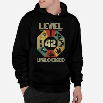Level 42 Unlocked T Shirt Funny Video Gamer 42Nd Birthday Hoodie | Crazezy DE