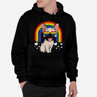 Lgbt French Bulldog Dog Gay Pride Rainbow Frenchie Hoodie - Monsterry