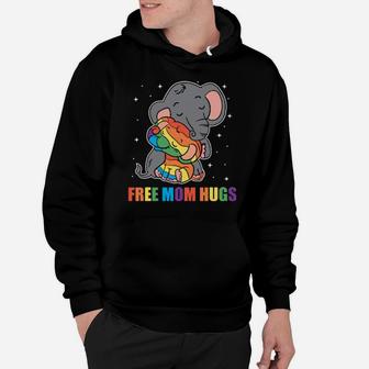 Lgbt Funny Rainbow Elephant Hugs Lesbian Gay Pride Hoodie - Monsterry DE