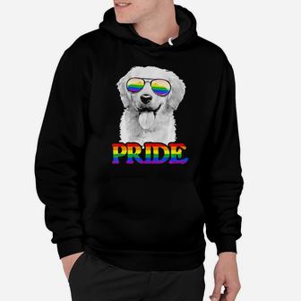 Lgbt Golden Retriever Dog Gay Pride Rainbow Flag Lgbtq Gift Hoodie - Monsterry