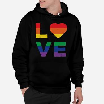 Lgbt Love Rainbow Heart Gay Lesbian Equality Gift Hoodie - Monsterry