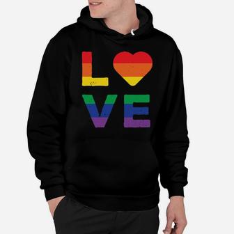 Lgbt Love Rainbow Heart Gay Lesbian Equality Gift Hoodie - Monsterry DE