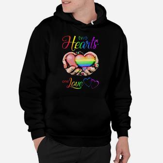 Lgbt Two Hearts One Love Hoodie - Monsterry