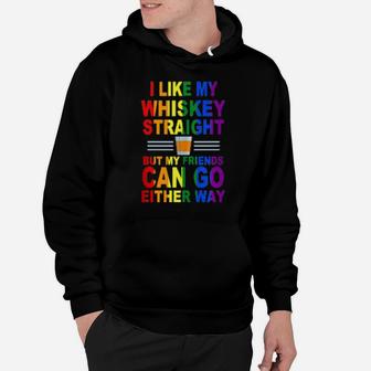 Lgbtq Lesbian Gay Pride Straight Whiskey Joke Design Hoodie - Monsterry CA