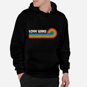 Lgbtq Love Wins Gay Pride Lgbt Rainbow Flag Retro Vintage Hoodie | Crazezy UK