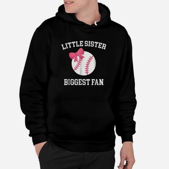 Little Sister Biggest Fan Baseball Hoodie | Crazezy CA