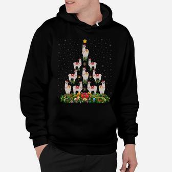 Llama Xmas Tree Gift Santa Hat Llama Christmas Sweatshirt Hoodie | Crazezy DE