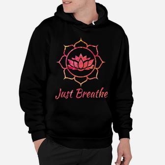 Lotus Flower Meditation Mindful Breathing Gift Hoodie | Crazezy
