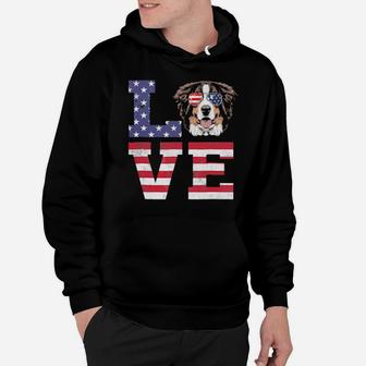 Love Bernese Mountain American Flag 4Th Of July Hoodie - Monsterry