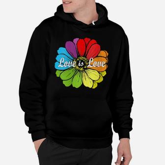 Love Is Love Gay Prides Rainbow Lgbt Pride Flower Hoodie - Monsterry DE