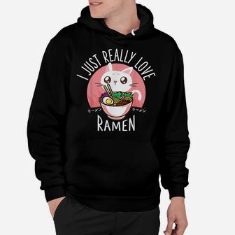 Love Ramen Japanese Noodles Shirt Kawaii Anime Cat Hoodie | Crazezy CA