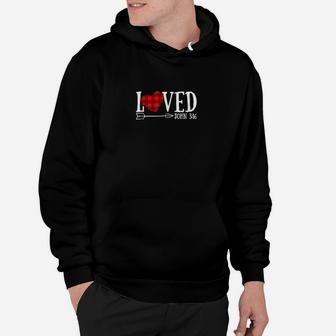 Loved John 316 Red Plaid Heart Christian Valentines Day Hoodie - Monsterry