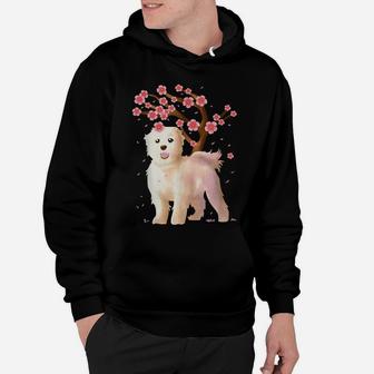 Maltese Dog Japanese Sakura Cherry Blossom Shirt Flower Gift Hoodie | Crazezy