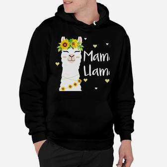Mama Llama Sunflower Cute Llamas Funny Mom Mothers Day Gift Hoodie | Crazezy