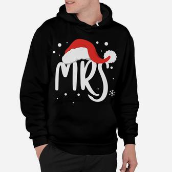 Matching Couples Mr Mrs Wedding Christmas Ugly Santa Hat Hoodie | Crazezy