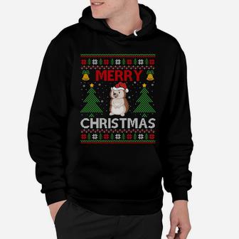 Matching Family Merry Christmas Ugly Hedgehog Christmas Sweatshirt Hoodie | Crazezy