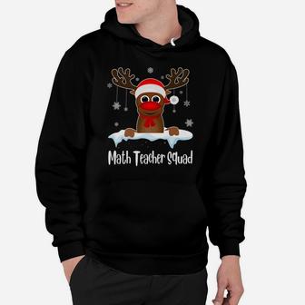 Math Teacher Squad Reindeer Santa Hat Christmas Party Hoodie | Crazezy CA