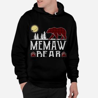 Memaw Bear Christmas Pajama Red Plaid Buffalo Family Gift Hoodie | Crazezy UK