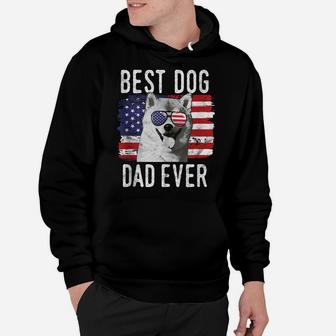 Mens American Flag Best Dog Dad Ever Shiba Inu Usa Hoodie | Crazezy