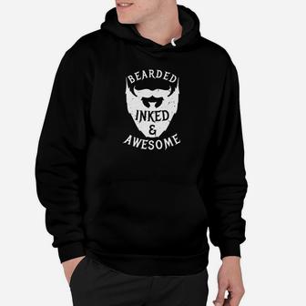 Mens Bearded Inked And Awesome Bearded And Tattooed Guy Hoodie - Thegiftio UK