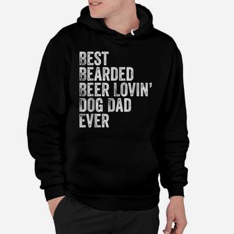 Mens Best Bearded Beer Lovin Dog Dad Hoodie | Crazezy