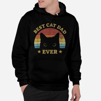 Mens Best Cat Dad Ever Vintage Retro Gift Idea For Cat Father Hoodie | Crazezy