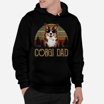 Mens Best Corgi Dad Ever Retro Vintage Corgi Dad Father's Day Hoodie | Crazezy