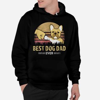 Mens Best Frenchie Dad Ever Vintage French Bulldog Puppy Lover Hoodie | Crazezy