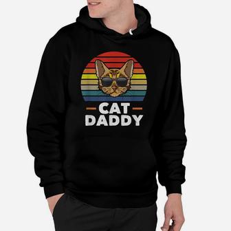Mens Cat Daddy Vintage Bengal Cat Style Distressed Retro Hoodie | Crazezy UK