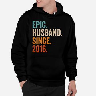 Mens Epic Husband Since 2016 | 5Th Wedding Anniversary 5 Years Hoodie | Crazezy