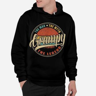 Mens Grumpy The Man The Myth The Legend Vintage Retro Fathers Day Hoodie | Crazezy UK