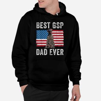 Mens Gsp Dad American Flag German Shorthaired Pointer Dog Lover Hoodie | Crazezy
