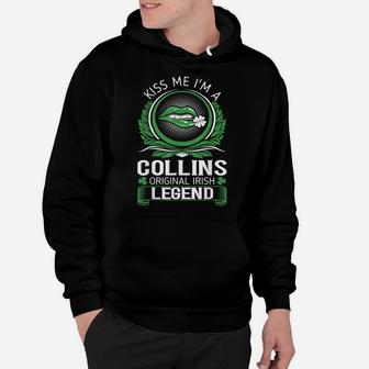 Mens Kiss Me Collins Original Irish Legend St Patrick Day Gift Hoodie | Crazezy