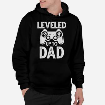 Mens Leveled Up To Dad Video Game Funny New Dad Shirt Gaming Hoodie | Crazezy